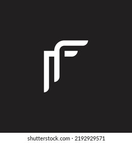 letra rf rayas de línea vector 