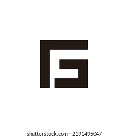 Letter rG Gr r G outlines geometric symbol simple logo vector