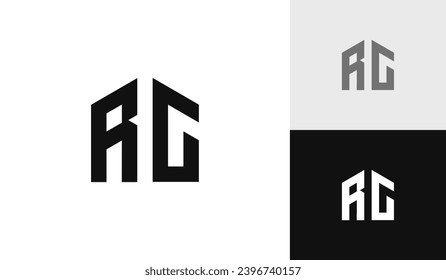 Letter RG initial with house shape logo design