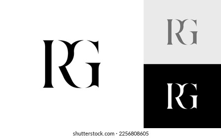 Buchstaben RG oder erste RG-Monogramm-Logo-Design, Vektorgrafik