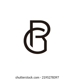 letter rg linear simple linked logo vector 