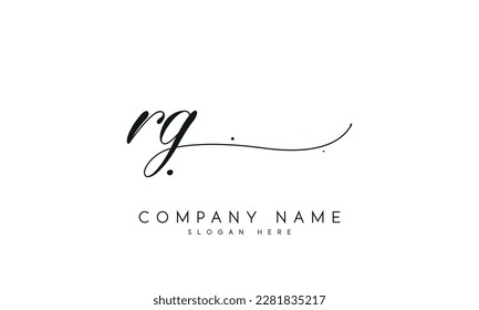 letter RG logo design handwriting signature style vector template.