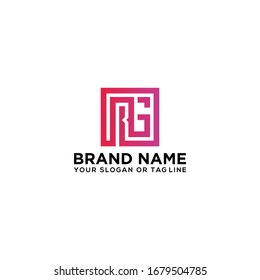 letra RG logotipo diseño vectorial plantilla