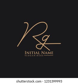 Letter Rg Logo. Initial Letter Design Vector Luxury Colors