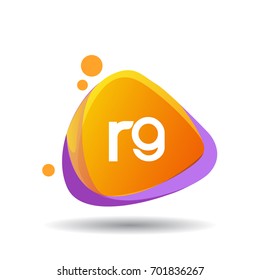 Letter RG logo in triangle splash and colorful background.