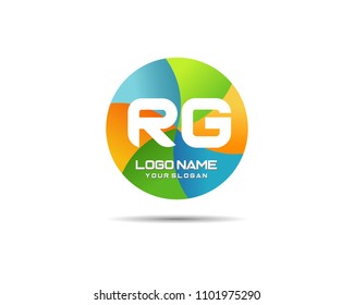 Letter RG Modern Shape Logo Design Template Element