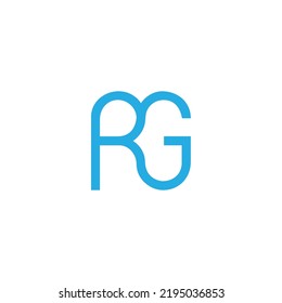 letter rg oval font geometric logo vector 