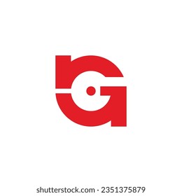 letter rg round dot geometric logo vector 