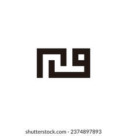 Letter rg square geometric symbol simple logo vector