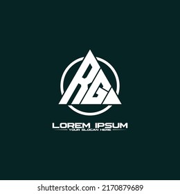 Letra RG triangular vector de diseño de logotipo