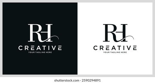 Letter RH or HR logo design vector