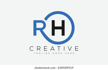 Letter RH logo design template vector illustration.