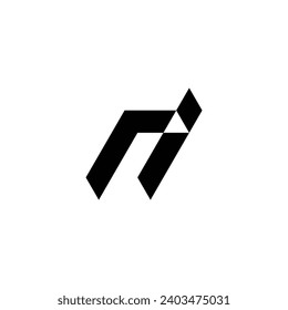 Letter ri knife geometric symbol simple logo vector