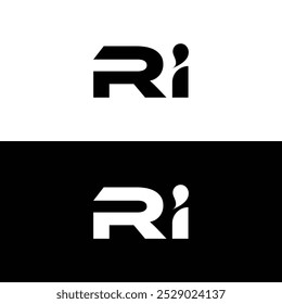 Letra Ri Vector de diseño de logotipo