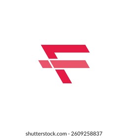 letter ri simple arrow red logo vector 