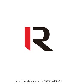 carta ri simple logotipo de diseño de movimiento geométrico vector