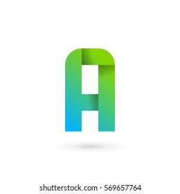 Letter A ribbon logo icon design template elements