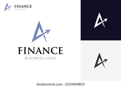 Letter A right arrow logo icon design with accelerate symbol for logistics, direction, business finance vector logo design