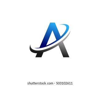 Letter A Ring Swoosh Logo Design Template