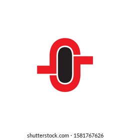letter rj linked circle geometric logo vector