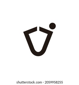 letter rj linked simple flat geometric design logo vector
