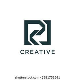 Letter RJ modern initial creative monogram typography logo