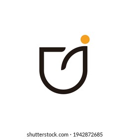 letter rj simple geometric link line logo vector