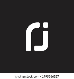 letra rj vector de logotipo de círculo geométrico simple enlazado