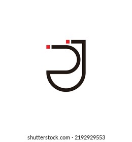 letter rj simple geometric thin line logo vector 