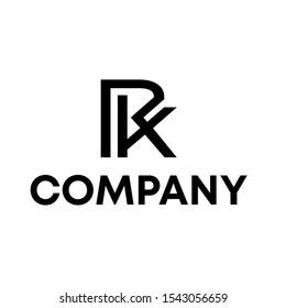 letter RK initial shape vector logo