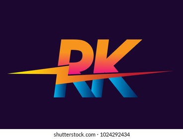 Letter RK logo with Lightning icon, letter combination Power Energy Logo design for Creative Power ideas, web, business and company.