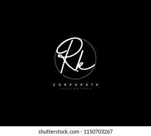 R k rk initial handwriting logo template vector. signature logo • wall  stickers couple, group, team | myloview.com