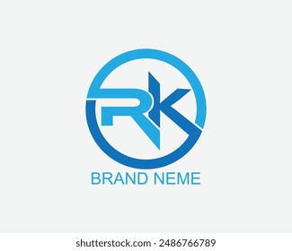 letter RK logo simple free text creative design