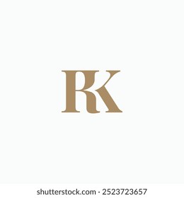 Letter RK minimal elegantes Logo Design, Vektorsymbol-Illustration