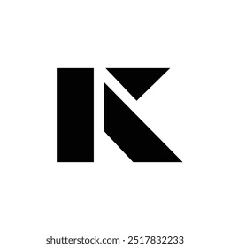 Letter Rk modern new unique bold shape typography logo