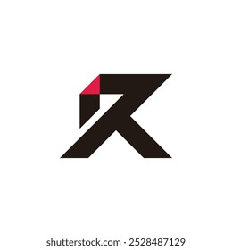 Vector de logotipo geométrico de flecha afilada de movimiento de letra RK 