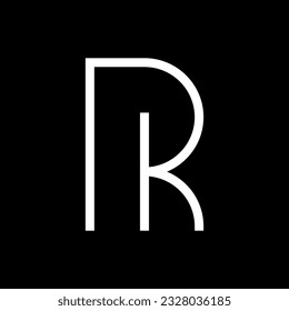 Letter RK or PK creative minimal monogram logo design