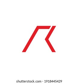 letra rk simple flecha geométrica logotipo de movimiento vector