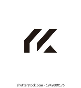 letter rk simple geometric linear logo vector