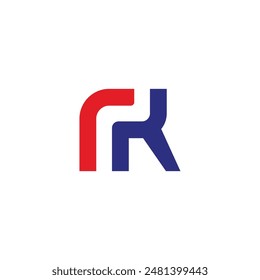 letra rk simple lineal geométrica logo Vector 