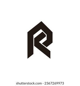 letter rk simple linked geometric logo vector 