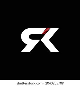 Letra RK diseño simple de logotipo vectorial
