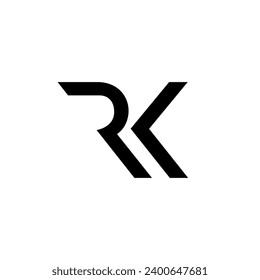 Letter Rk simple shapes alphabet creative monogram abstract logo