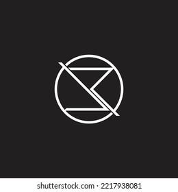 letter rl circle thin line geometric logo vector 