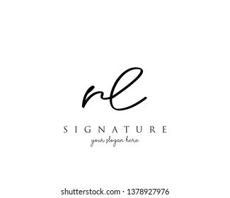 Letter RL Signature Logo Template - Vector