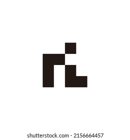 letter rL square geometric symbol simple logo vector