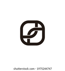 letter rl square linked wire logo vector