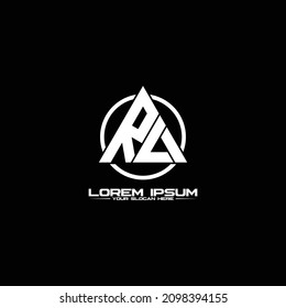 Letter RL triangle logo design vector