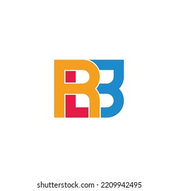letter rlb colorful geometric logo vector  svg