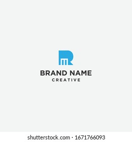 Letra RM diseño de plantilla de logotipo abstracto en ilustración vectorial 